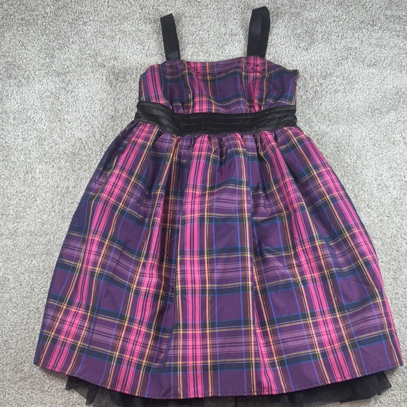 Justice Other - Girls size 12 Plaid Dress with Black‎ Straps Justice Formal Dress